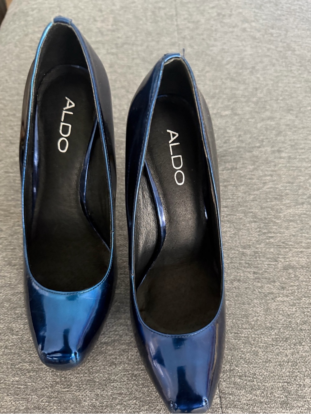 ALDO Shiny Metallic Navy Blue Pumps